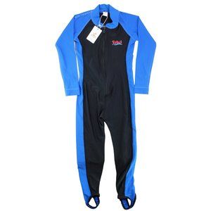 Yobel Boys' Full Length One Piece Stirrup Rashguard - Blue & Black